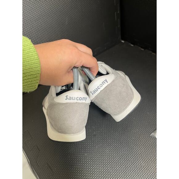 Saucony Hornet Women's 8.5 White Gray S60538-11 Suede Athletic Sneakers Classuc - Picture 6 of 7